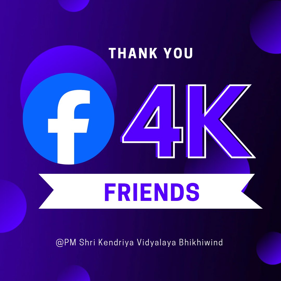 KBhikhiwind's tweet image. Thank you all and heartfelt congratulations for reaching 4K friends on the official Facebook page of PM Shri Kendriya Vidyalaya BSF Bhikhiwind! 🎉💫
Your love, support, and engagement inspire us to keep growing and sharing our journey of learning and excellence. 🙏📚

#4KFriends