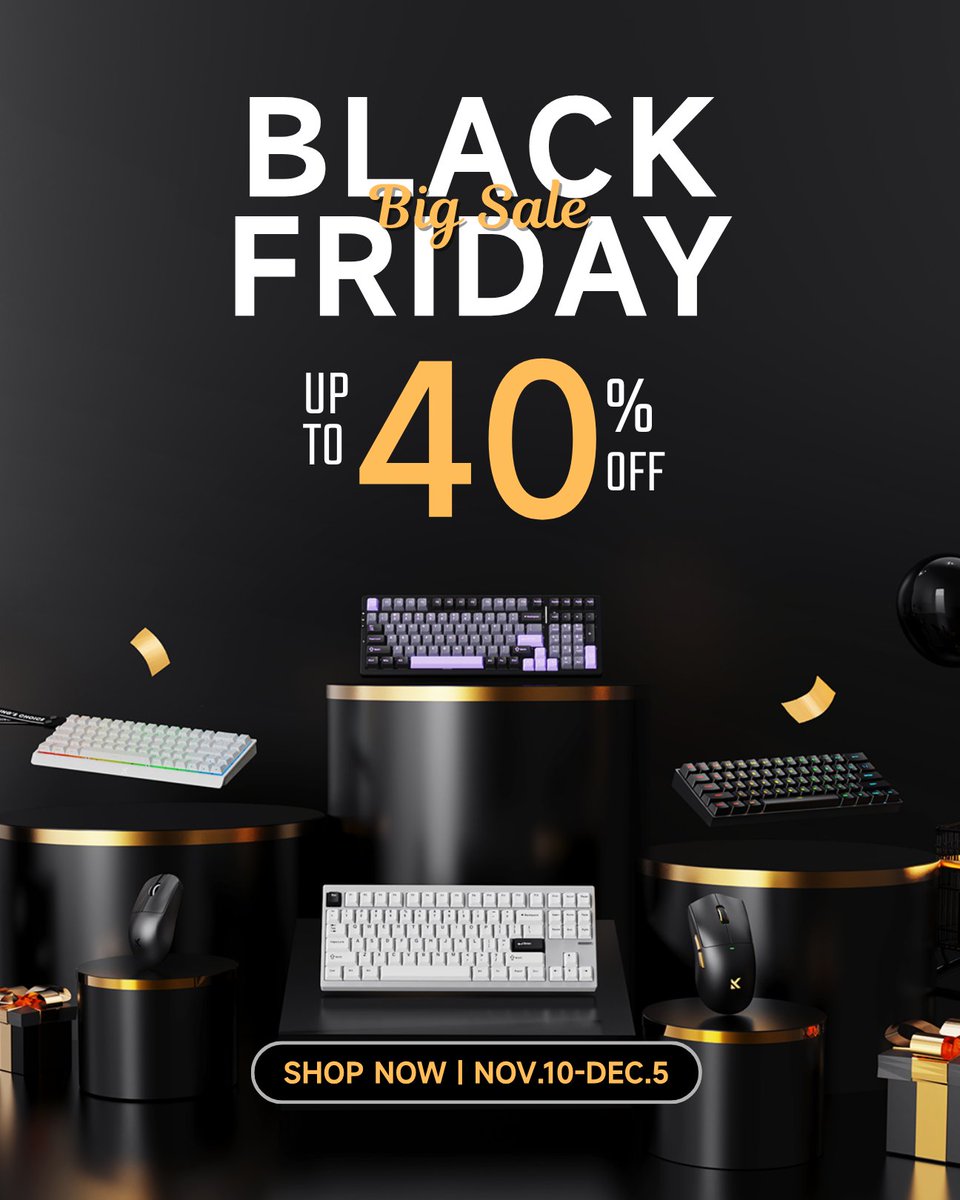 🎉 BLACK FRIDAY DEALS ARE ON! 🎉Our biggest sale of the year!
👉 UP TO 40% OFF
🎁 Unlock a FREE gift with the UT98 Keyboard.
🎯Weekly Giveaways to win keyboards &amp; coupons
✅ Refer &amp; Earn with our Loyalty Program
👾 Join our Discord typing sound event

🛒🔗 mchose.store/pages/mchose-b…