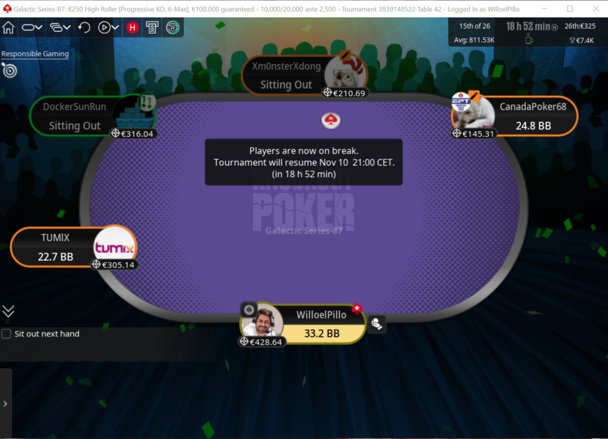 WilloelPillo's tweet image. Esta noche tendremos 3 días 2 por delante!

📺 STREAM DUAL con @and1ero que está 8/17 en el shooting stars

🌶️Yo voy 26/288 en el SPICY 50 de @PokerStarsSpain 🌶️ con 🔥40.000€🔥 para el ganador!

💸 Y 15/26 en el High Roller 💪🏻

⏰ Hoy a partir de las 20:30

👉…