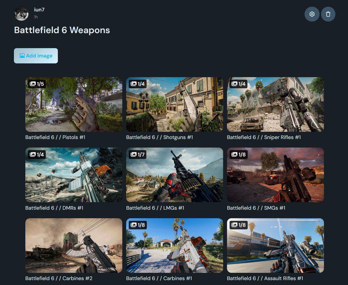 Hey Battlefield Community!  🫡
I took screenshots of every Battlefield 6 weapon.
Feel free to use/grab them from the thread below or my Ko‑fi album.
If you use them as thumbnails, Credit my X account in the description. (Optional)
RTs appreciated! 🤍
#Battlefield #Battlefield6