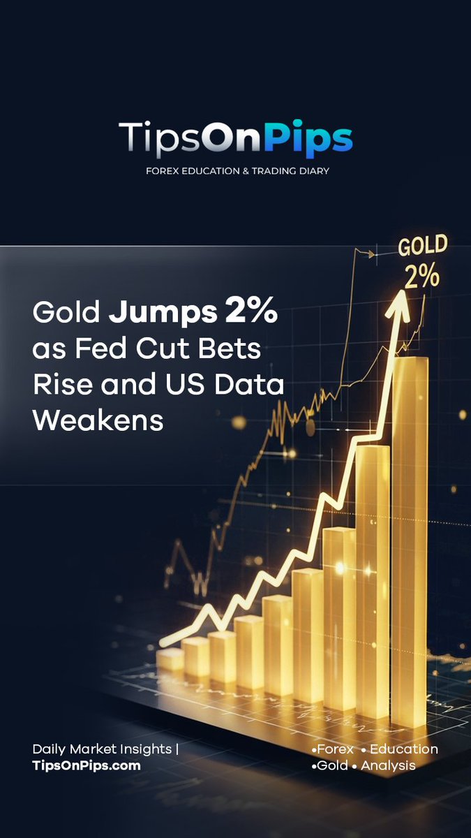 tipsonpips_'s tweet image. Gold prices soared more than 2% on Monday, reaching a two-week high amid rising bets that the Fed may deliver another rate cut in December. Weak US jobs data, falling consumer confidence, and the ongoing government shutdown fueled demand for safe-haven assets.

 Meanwhile,…