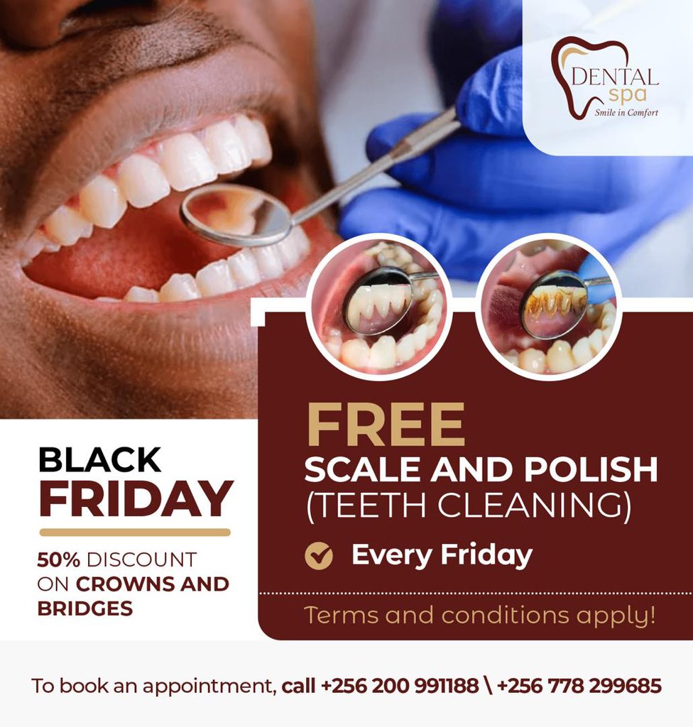 There is free teeth cleaning at <a href="/DentalSpaKla/">DentalSpaKampala</a> this November