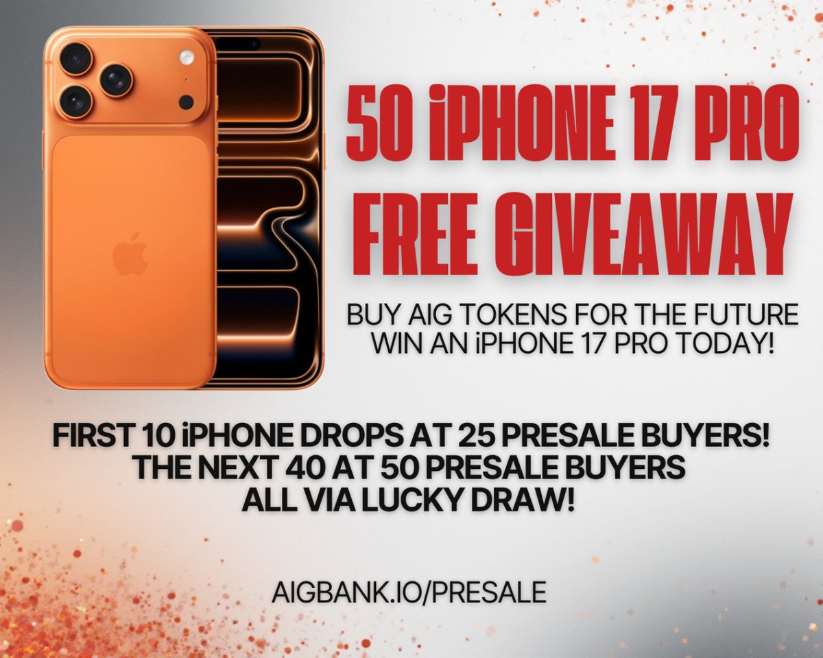 joeyflow79's tweet image. 🚀 AIG Token Presale Starts 1st November!
Grab your chance to buy AIG Tokens at 50% less than the ITO price! 💰

! 🔥

#AIGBANK #BlockchainTechnology #CryptoPresale #DigitalInnovation #Web3 #InvestmentOpportunity #FutureOfFinance #CryptoCommunity