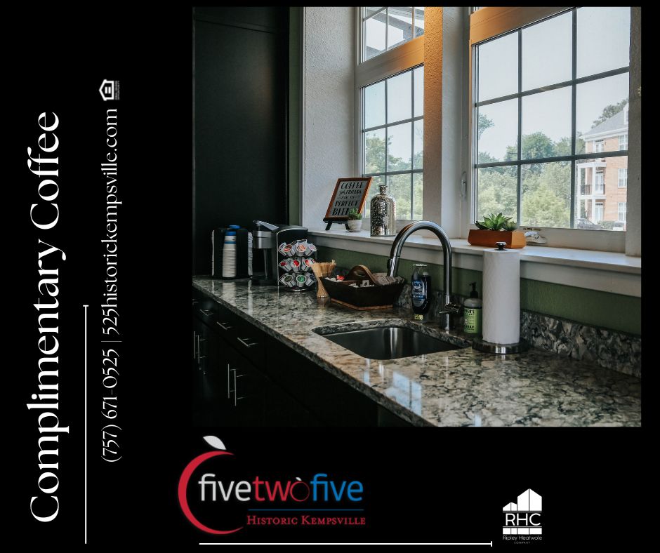 525vb's tweet image. Start your morning with complimentary coffee from our luxurious clubhouse at 525 Historic Kempsville! It's the perfect way to get energized and maybe even chat with a neighbor before heading to work or hopping on a conference call.

(757) 671-0525 | 525historickempsville.com