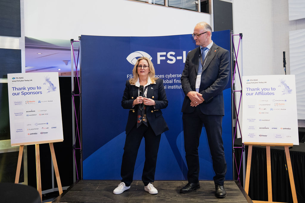 FSISAC's tweet image. FS-ISAC members and partners gathered in London for our annual FinCyber Today UK event last week for thought-provoking discussions focused on securing our future in a connected world.

Find a local event near you: hubs.ly/Q03SnBDJ0