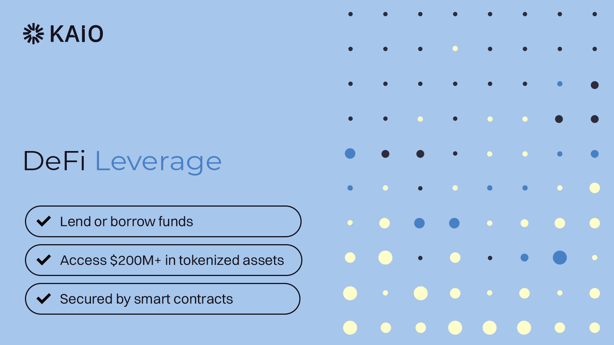 DeFi leverage = borrow to boost returns. KAIO makes RWAs composable for flexible use. 

- Lend or borrow funds like stacking Lego bricks
- Access over $200M in tokenized assets
- Secured by smart contracts for safety

Imagine building taller towers from small, versatile blocks.