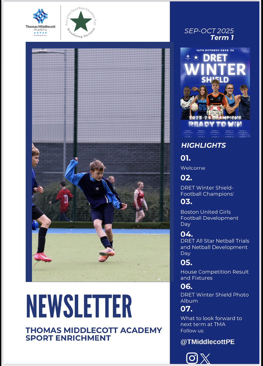 TMiddlecottPE's tweet image. TMA Term 1 Newsletter Page 1-4