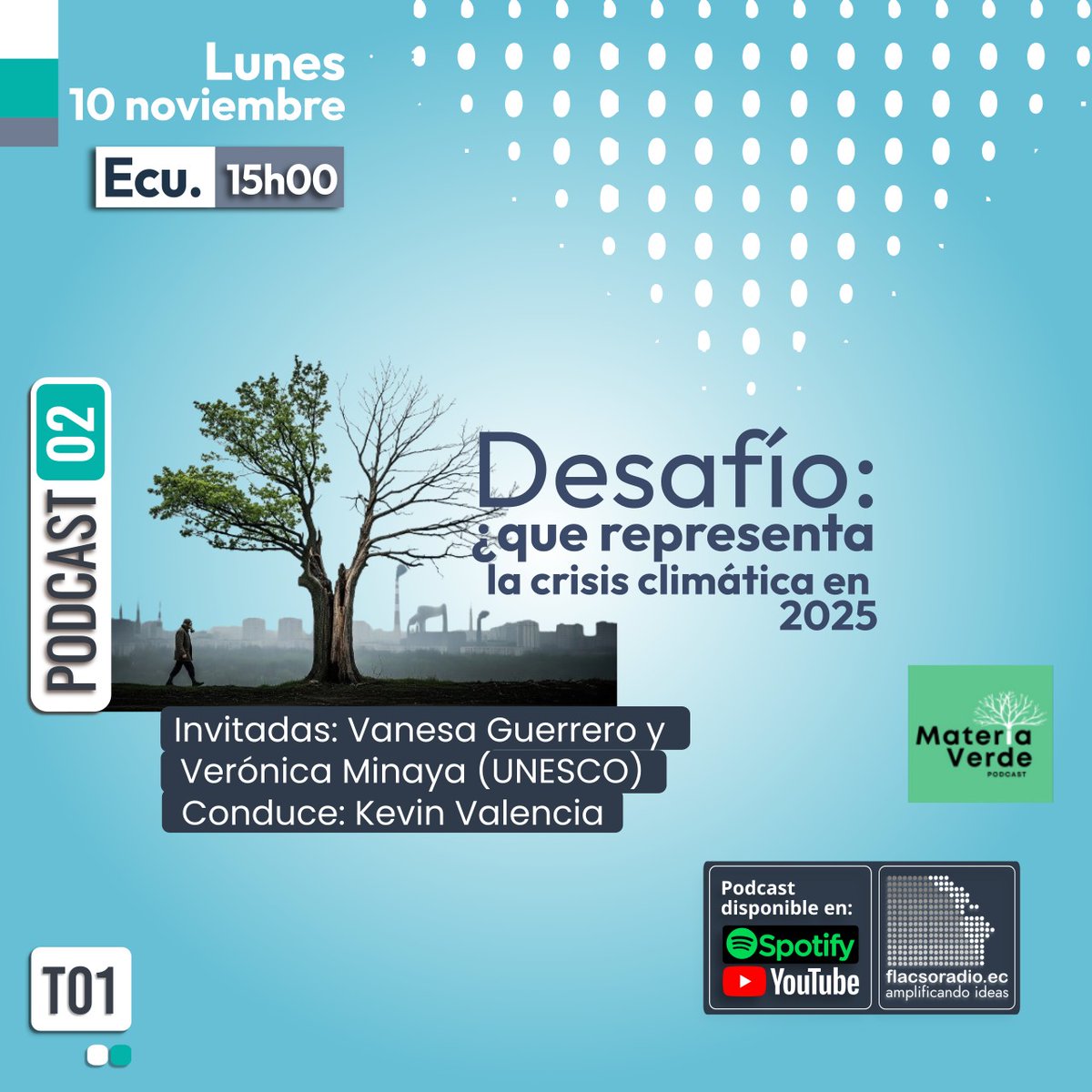 flacsoradio's tweet photo. #Hoy en Materia Verde NOS preguntamos: ¿Qué representa la crisis climática en 2025?
Un desafío que ya atraviesa nuestra vida cotidiana y nuestras estructuras sociales. 
Escúchanos en: https://t.co/xfM8RQVMMh
Video en: https://t.co/cGqM7g7HxJ https://t.co/JcVPMVcDwS