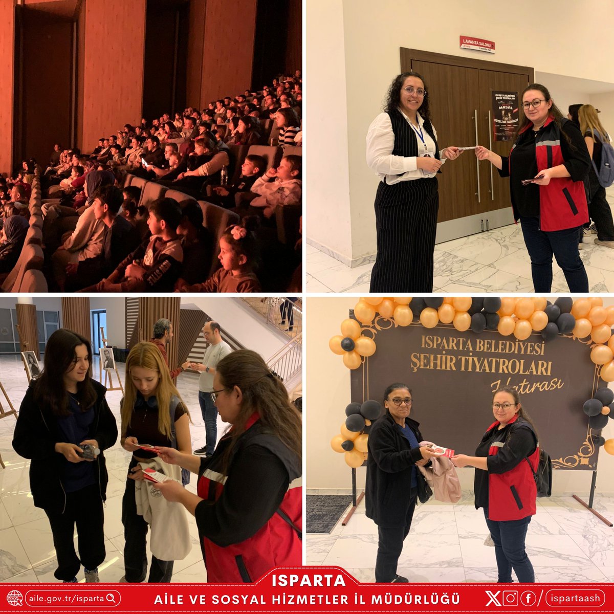 📍Isparta

Isparta Sosyal Hizmet Merkezimiz tarafından, hizmetlerimizden faydalanan çocuklara yönelik ara tatil dolayısıyla tiyatro etkinliği düzenlendi.

Tiyatro sonrasında vatandaşlarımıza, Bakanlığımız hizmet modelleri ve Aile Yılı kapsamında yürütülen hizmetlerimizin