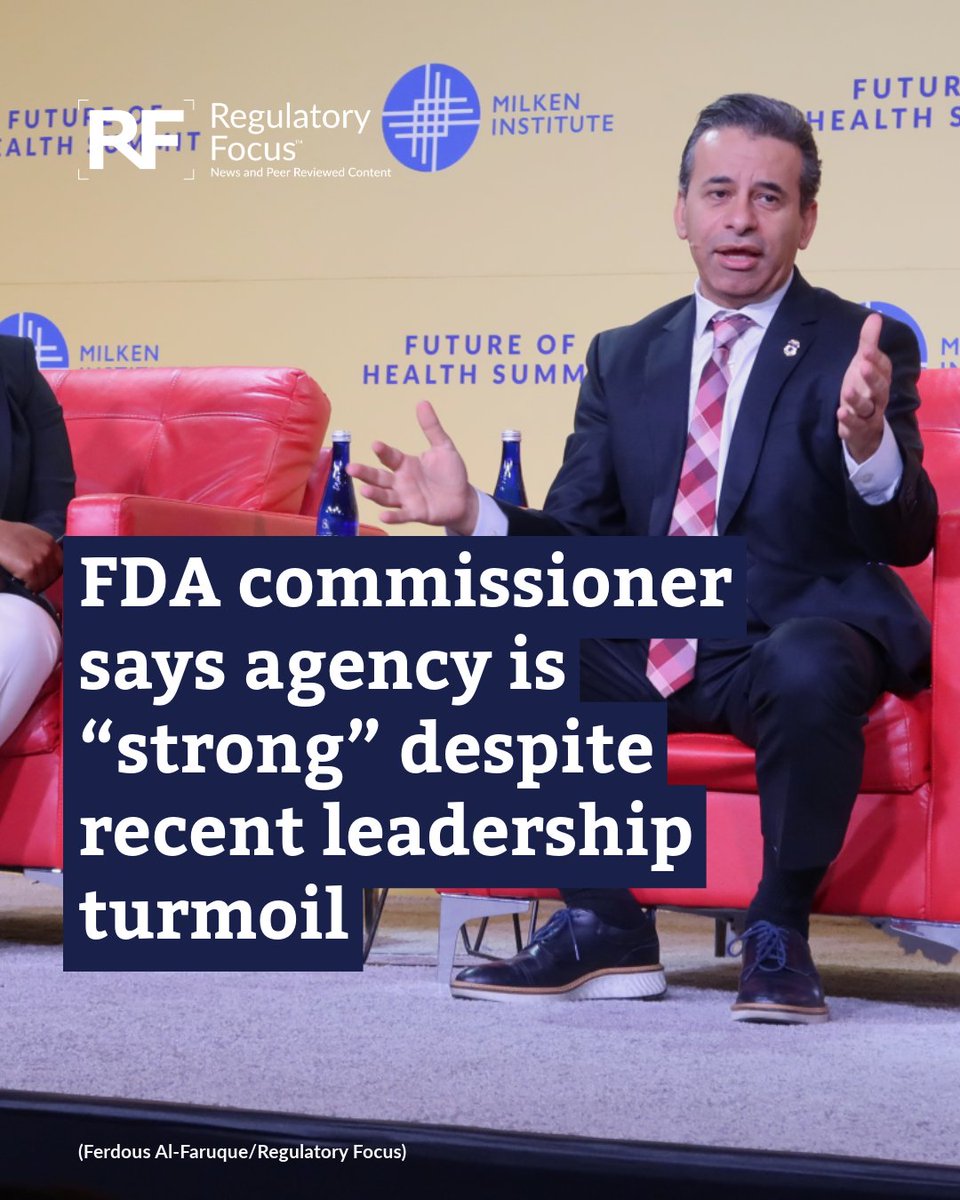 RAPSorg's tweet image. FDA Commissioner Marty Makary says the agency remains strong despite recent turmoil in its leadership ranks, in part due to a teamwork mentality at the agency that did not exist before.  hubs.la/Q03SjG3v0