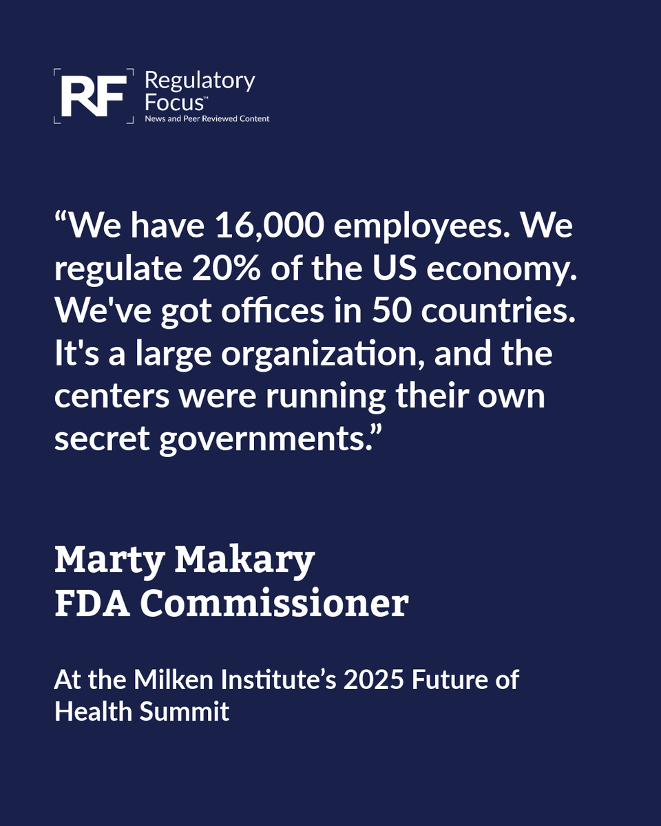 RAPSorg's tweet image. FDA Commissioner Marty Makary says the agency remains strong despite recent turmoil in its leadership ranks, in part due to a teamwork mentality at the agency that did not exist before.  hubs.la/Q03SjG3v0