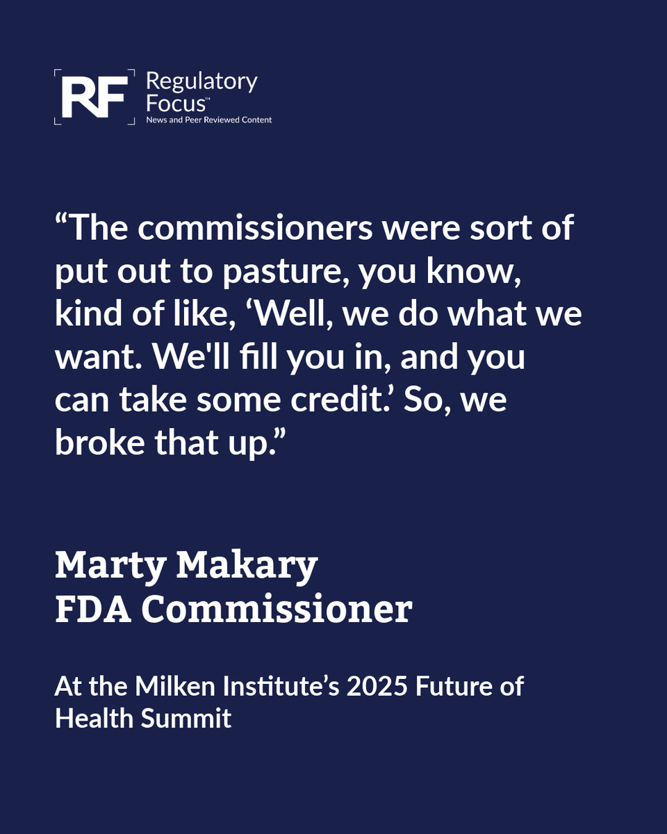 RAPSorg's tweet image. FDA Commissioner Marty Makary says the agency remains strong despite recent turmoil in its leadership ranks, in part due to a teamwork mentality at the agency that did not exist before.  hubs.la/Q03SjG3v0