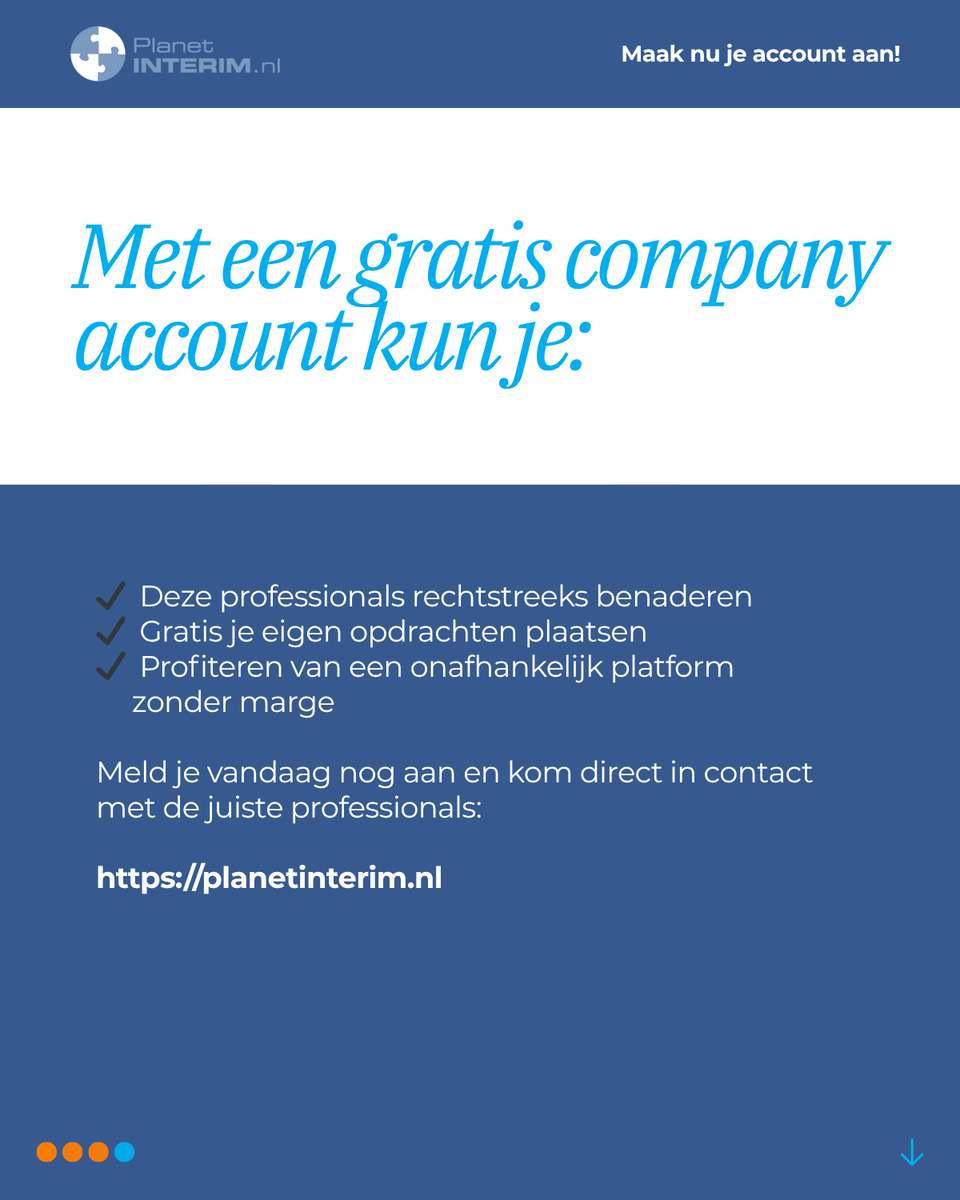 planetinterim's tweet image. Direct in contact met beschikbare top interim professionals! 🎯
Ontdek interim managers binnen o.a. Finance, IT, HR, Inkoop en Management die nú beschikbaar zijn. Bekijk de selectie of bezoek planetinterim.nl

#interim #freelance #interimmanager #inhuur #zzp