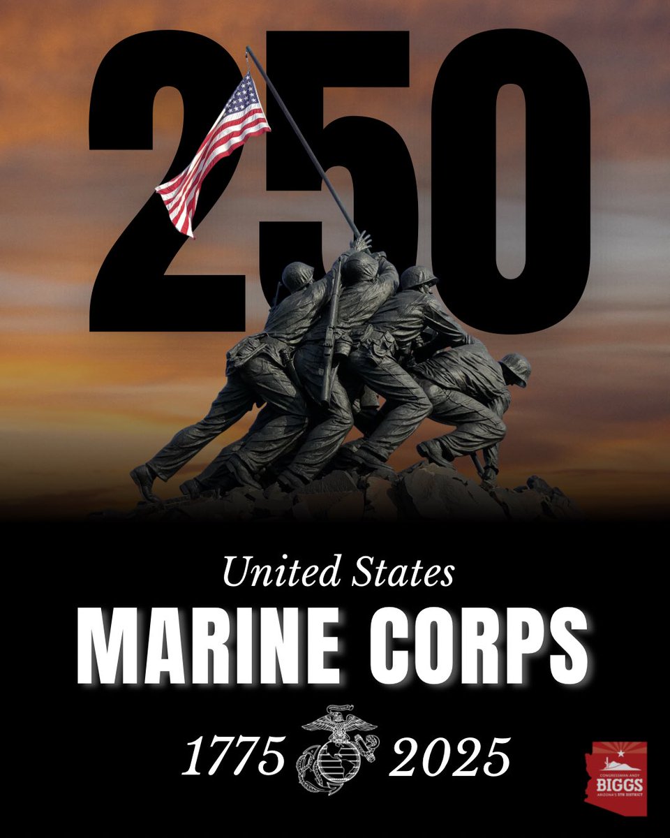 Today we celebrate 250 years of the few and the proud. 

For a quarter of a millennium, the United States Marine Corps has defended liberty with honor, courage, and unwavering resolve. 

Happy birthday, <a href="/USMC/">U.S. Marines</a>! 🇺🇸