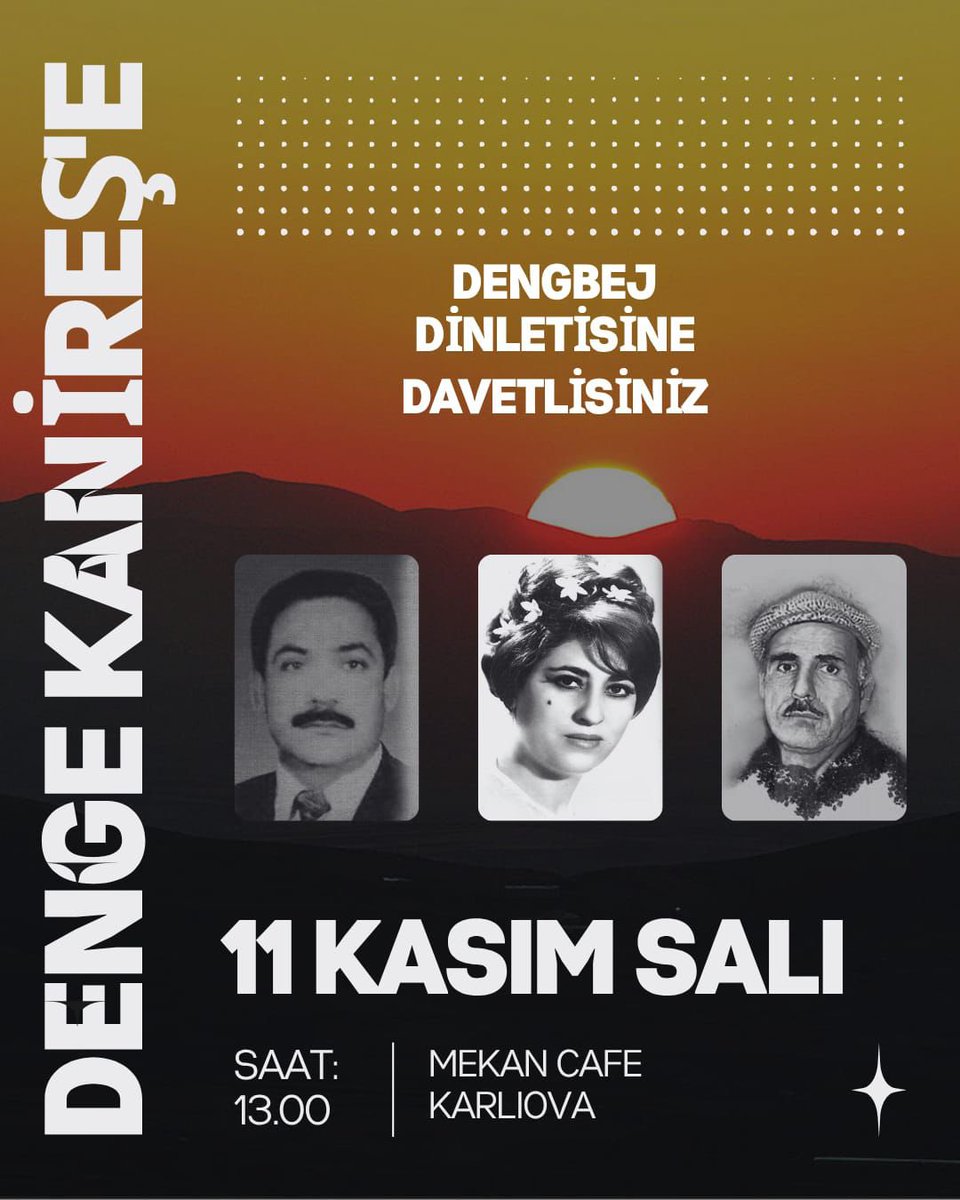 OrmangorenSedat's tweet photo. Değerli halkımız,
Toplumumuzun hafızası, direnişin ve umudun sesi olan dengbêjlerimizi yaşatmak ve onurlandırmak için düzenleyeceğimiz kültürel buluşmamıza sizi de davet ediyoruz.

Geliniz, sözün ve ezginin yankılandığı bu günde geçmişimizin sesini bugüne taşıyalım.

Em bibin hev, dengê dîrokê bi hev re bihêlin bo paşerojê.
@ozkan__bingol