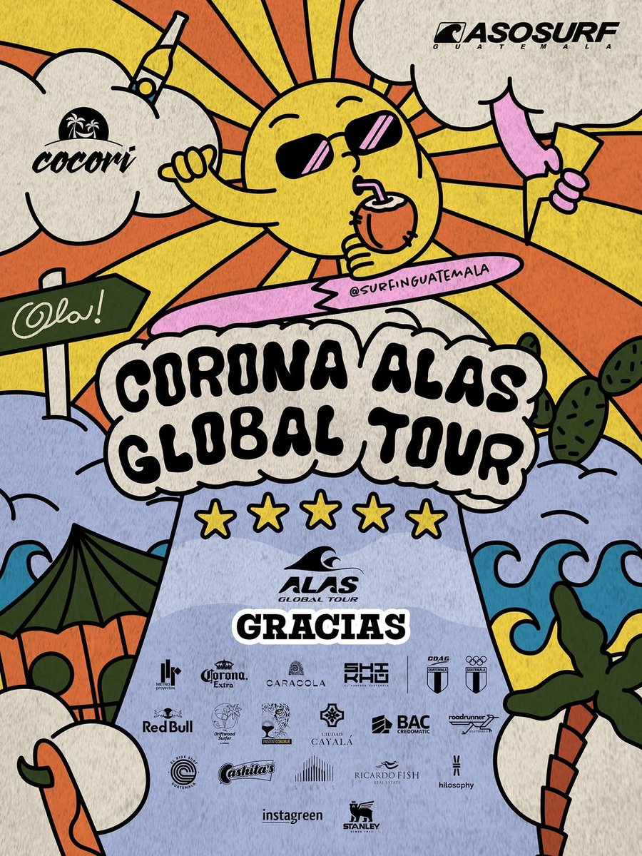 🌊✨ ¡Gracias infinitas! ✨🌊

El CORONA ALAS GLOBAL TOUR 2025 en Playa El Paredón fue posible gracias al apoyo y compromiso de todos nuestros patrocinadores, quienes hicieron realidad este evento lleno de energía, surf y buena vibra. 🙌🏄‍♀️