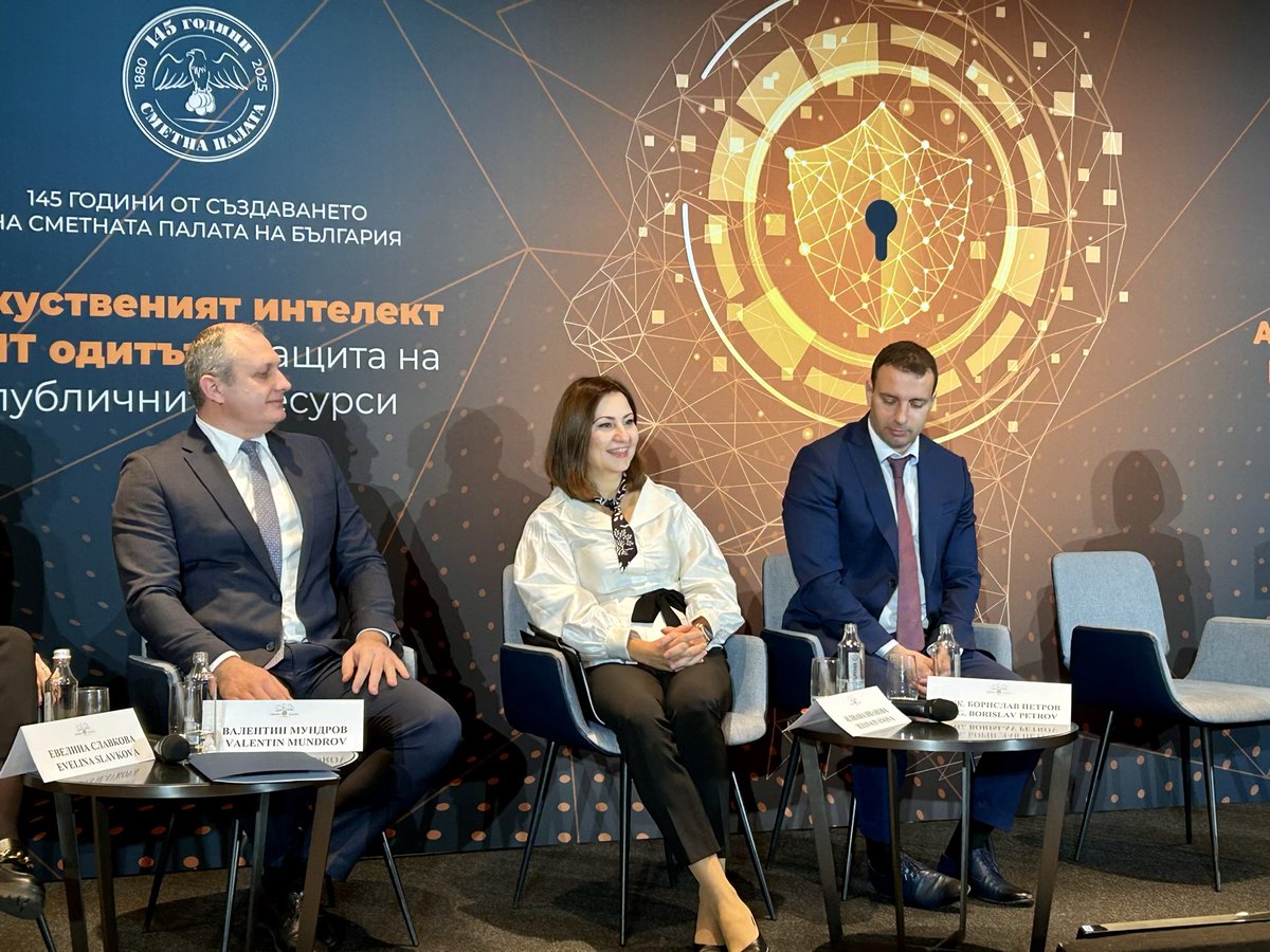 Ili_Ivanova's tweet image. This year marks 145 years of the @bnao1880 🎉
Honoured to speak at their High-Level Conference on #AI &amp;amp; IT Audit in Protecting Public Resources in Sofia.

AI can make public #audit more #efficient &amp;amp; insightful. Let’s make the best use of it.