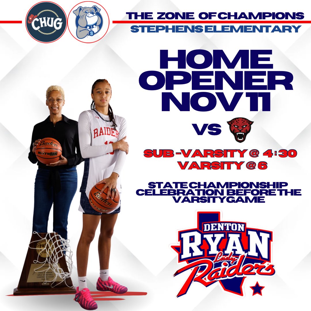 We are so excited to celebrate our championship &amp; move on to the new season tomorrow! We are excited to be opening The Home of Champions for Stephens Elementary to celebrate with us! We are the ZONE of Champions! Come join us &amp; be loud for the reigning state champions! Bring it!
