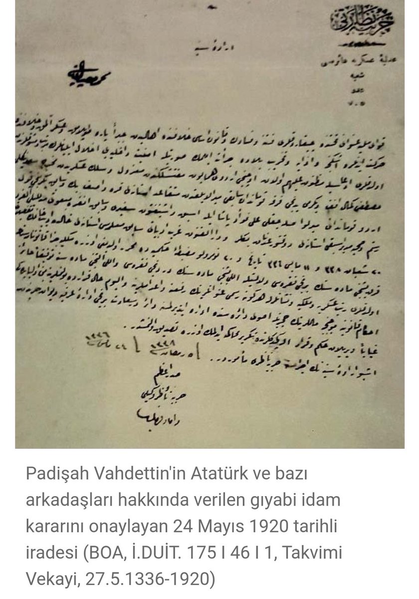 SMEYDAN's tweet photo. Zavallı Şark Kurnazı! 

10 Kasım yazısında tamamen yalan ve çarpık tarih üzerinden Atatürk'e saldırırken, "kacak" Vahdettin'i aklamaya çalışıyor. 

Atatürk düşmanlığı, korkunç bir cehalet ve tarihi gerçekliğin çarpıtılmasından beslenir. Örneğin  Yeni Şafak yazarı Aydın Ünal adlı birinin, bugünkü 10 Kasım yazısı buna çok iyi bir örnek. Yazı baştan sona yalan ve çarpıtmaya dayanan bir Atatürk anlatısını temel almış ve yalan ve çarpıtma üzerinden var olmayan bir Atatürk kurgulamış.👇

https://t.co/0mR3InYxlh

Neredeyse tek bir tarih bilimsel gerçekliğe bile yer verilmeyen yazının bir bölümü şöyle: 

"Sultan Vahdettin tarafından Anadolu direnişini örgütlemek için gönderildiğinde ordudaki en müsait yüksek rütbeli subaydı; vazife doğal olarak ilk ona teklif edilecekti. İstiklal Savaşı’nın altyapısı zaten hazırdı; zafer, tek adamın değil, kolektif bir çabanın neticesiydi."

Aydın Ünal,gözümüzün içine bakarak bayat bir yalanı ısıtıp 10 Kasım yazısında millete yedirmeye kalkıyor. 

Neymiş? Atatürk'ü, Anadolu direnişini örgütlemek için Sultan Vahdettin Anadolu'ya göndermiş miş?

Koca bir yalan! 

Defalarca belgeleriyle ortaya koyduğumuz gibi M.Kemal'i,Sultan Vahdetttin,Anadolu direnişini başlatması için Anadolu'ya göndermedi. 

Vahdettin bile 1923 Mekke Beyannamesinde"Mustafa Kemal'i Anadolu'ya gönderen hükümetin kararına uydum"diyor."Mustafa Kemal'i, Anadolu direnişini başlatsın diye seçip Anadolu'ya gönderdim" demiyor.

İkincisi, Mustafa Kemal'i 9.Ordu Müfettişi olarak Samsun'a gönderen Damat Ferit Hükümetinin Mustafa Kemal'e verdiği görevin ayrıntısı (Ordu Mufettisligi yönergesi) elimizde.O yönergeye göre Mustafa Kemal'den beklenen Anadolu'ya gidip ulusal direnişi örgütlemesi değildi. Tam tersine Saray Hükümetinin İngilizlere yaranma politikası kapsamında, Anadolu'da başlamakta olan ulusal direnişin daha başlamadan bitirilmesiydi. Mustafa Kemal'den, Karadeniz'deki karışıklıkları önlemesi, Doğu Anadolu'daki şuralara son vermesi, Mondros'a uygun olarak dağıtılmamış orduları dağıtması, silahları toplaması istenmişti.

Ancak Mustafa Kemal, Anadolu'ya çıkıp da kendisine verilen görevin tam tersine ulusal direnişi örgütlemeye başlayınca Saray Hükümeti tarafından önce İstanbul'a geri çağrıldı. (19 Mayıs 1919'da Samsun'a çıkan Mustafa Kemal, 8 Haziran 1919'da İstanbul'a geri çağrıldı) 

Mustafa Kemal çeşitli bahaneler ileri sürüp İstanbul'a geri dönmeyince 8 Temmuz 1919'da bizzat Padişah Vahdettin tarafından 9.Ordu Müfettişliği görevinden alındı. Bunun üzerine Mustafa Kemal askerlikten istifa etti. Üniformalarını çıkardı. 

Nisan 1920'de Saray Hükümeti (Damat Ferit ve Padişah Vahdettin) Kuvayı Milliye'ye karşı daha önce başlattığı İÇ SAVAŞIN dozunu art��rdı. 

Bunun için 11 Nisan 1920'de;

Saray Hükümetinin Şeyhulislamı Dürrizade Abdullah, Vahdettin'in onayı ile "Kuvayı Milliyecilerin katlı vaciptir" fetvasını yayınladı. 

Damat Ferit Kuvayı Milliye karşıtı bir beyanname yayınladı. 

Vahdettin de Kuvayı Milliyenin ülkeye zarar verdiğine yönelik bir padişah hattı humayunu yayınladı. 

18 Nisan 1920'de Saray Hükümeti, doğrudan doğruya Vahdettin'e bağlı Hilafet Ordusunu kurdu. Bu paralı ordunun girevi Kuvayı Milliyeyi etkisiz hale getirmekti. Hilafet Ordusu, İzmit'te Kuvayı Milliye'ye saldırdı.

11 Mayıs 1920'de Saray Hükümetinin mahkemesi Nemrut Mustafa Paşa Divanı, Mustafa Kemal ve bazı arkadaşlarını idama mahkum etti. Padişah Vahdettin 24 Mayıs 1920'de bu idam kararlarını onayladı. 

Damat Ferit ve Padişah Vahdettin, Ahmet Anzavur'u paşa yapıp Kuvayı Milliyecilerin üstüne saldırttı. 

Saray Hükümetinin ve Padişah Vahdettin'in bu Milli Mucadele düşmanlığı yüzünden Anadolu'da İÇ SAVAŞ çıktı. Hilafetçi isyancılar Kuvayı Milliyecilere saldırdı. Kardeş kardeşi kırdı. 

İşte bu nedenle Padişah Vahdettin, Milli Mücadele sırasındaki İHANETİNİN hesabını veremeyeceği için Büyük Zafer kazanılıp saltanat kaldırıldıktan sonra İngilizlere sığınıp ülkeden KAÇTI. 

Vahdettin'in İHANET DOSYASI için bkz.👇

https://t.co/J7ZMPhOUtH

https://t.co/akZylHkiob
