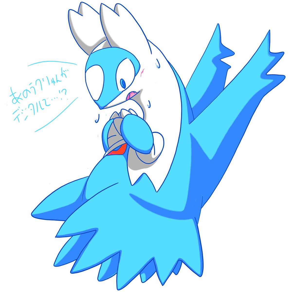 手探りですがラクりゅんが一番デジ絵を始めて一番驚くのは普段描いてるラティオス君だろうなと思っての一枚、結論デジ絵めっちゃおもろい‼︎