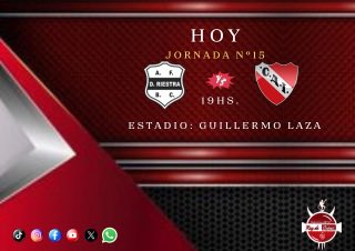 Hoy a las 19Hs.⏰por la jornada N°15 en el 🏟️Guillermo Laza el Rojo jugará ante Deportivo Riestra. Seguí el minuto a minuto por la cuenta de (X) Radio Rey De Copas. ⚽️🇦🇹

x.com/reydecopasradi…