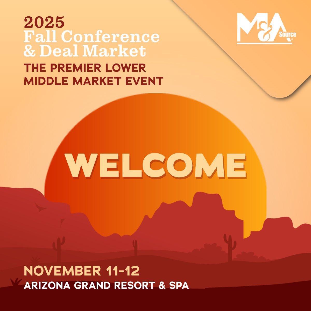 MAsource's tweet image. Welcome to the Fall Conference &amp;amp; Deal Market! Come kick things off at the cocktail party this evening Get ready for a great time full of conversations, ideas, and opportunities waiting to happen.

#MASConference #MASDealMarket