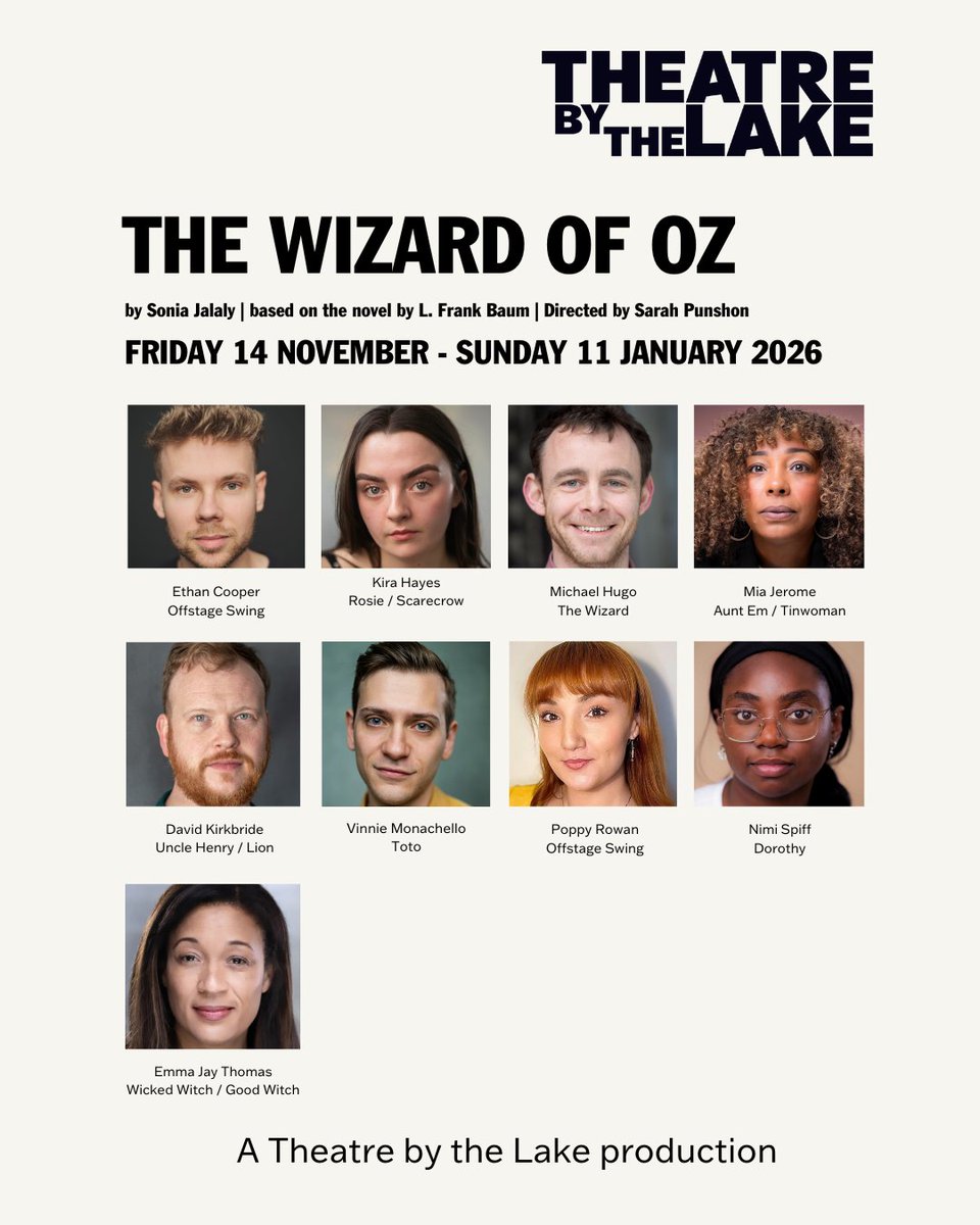 tbtlake's tweet image. ✨ Opening Night ✨ 

The Wizard of Oz opens tonight at Theatre by the Lake!

A huge thank you to our cast, creatives, tech &amp;amp; stage management teams who’ve worked so hard to bring the magic to Keswick.

🎟️ bit.ly/TBTLWOZ
#TBTL #TBTLake #WizardOfOz #OpeningNight