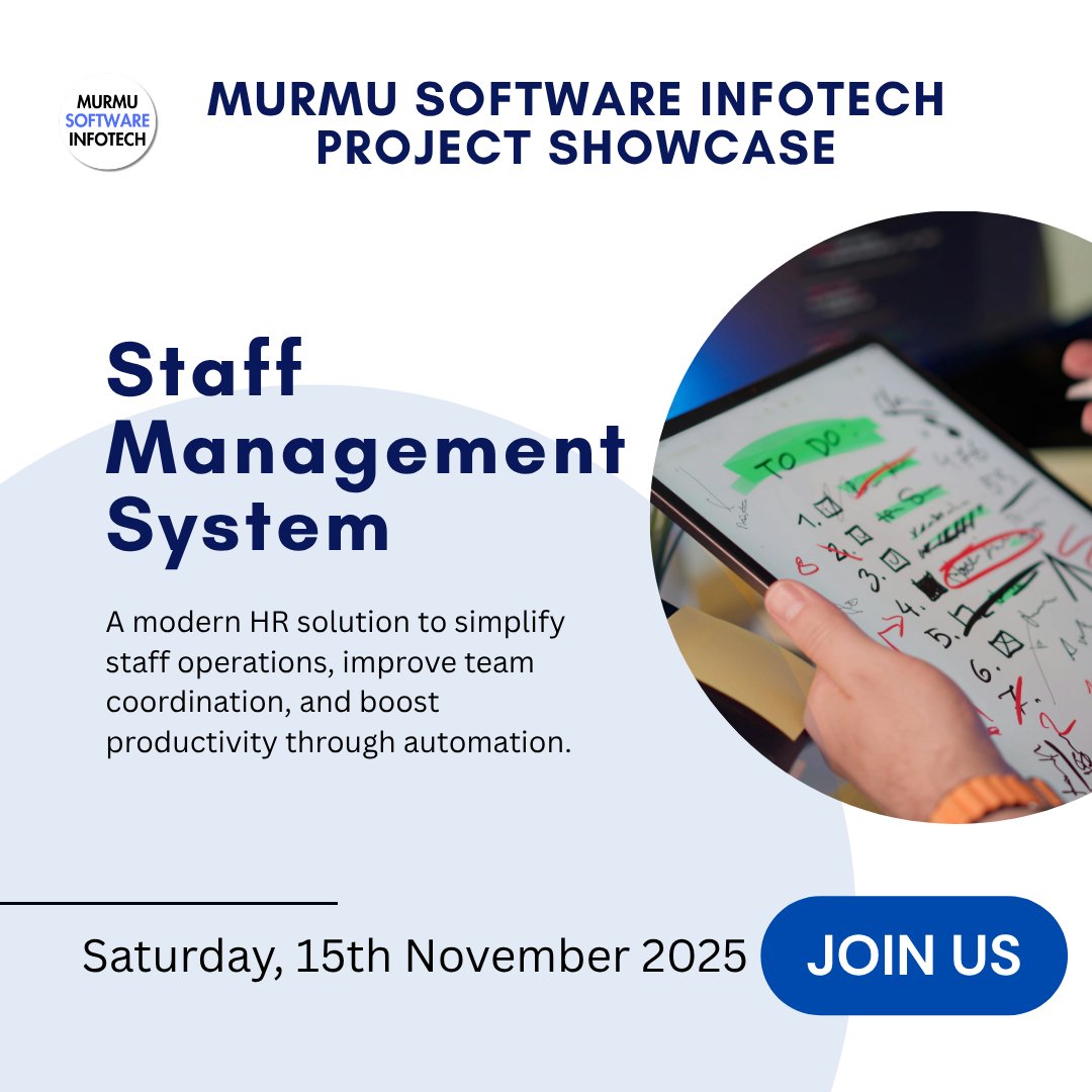 MurmuSoftware's tweet image. Staff Management System – Smart HR Automation ⚙️
Still managing your team manually? Let automation handle it

📞 +91 9110176498
🌐 murmusoftwareinfotech.com

#StaffManagementSystem #MurmuSoftwareInfotech #HRSoftware #Automation #SmartHR #Productivity #DigitalWorkplace #MadeInIndia