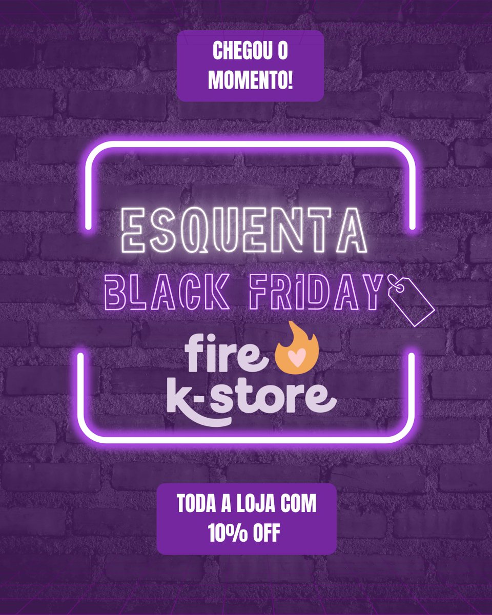 FireKStore's tweet image. 🔥 Esquenta Black Friday na Fire K-Store! 🔥

A Black Friday começou mais cedo por aqui! 💥 

Aproveite 10% de desconto em todos os itens, tanto no site quanto na loja física — produtos oficiais, fanmades e muito mais! ✨

🛍️ firekstore.com.br