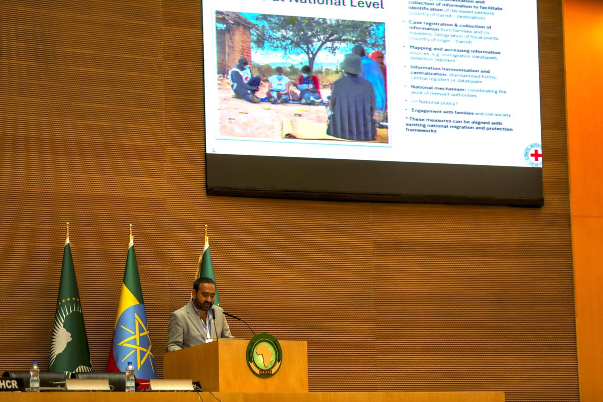 IOMatAU's tweet image. At the AU 5th STC Migration, Refugees &amp;amp; IDPs, Member States called for stronger action on the #MissingMigrants tragedy-addressing root causes, responsibility sharing, transnational coordination, improving data &amp;amp; dvping continental guidelines to uphold dignity &amp;amp; support families.