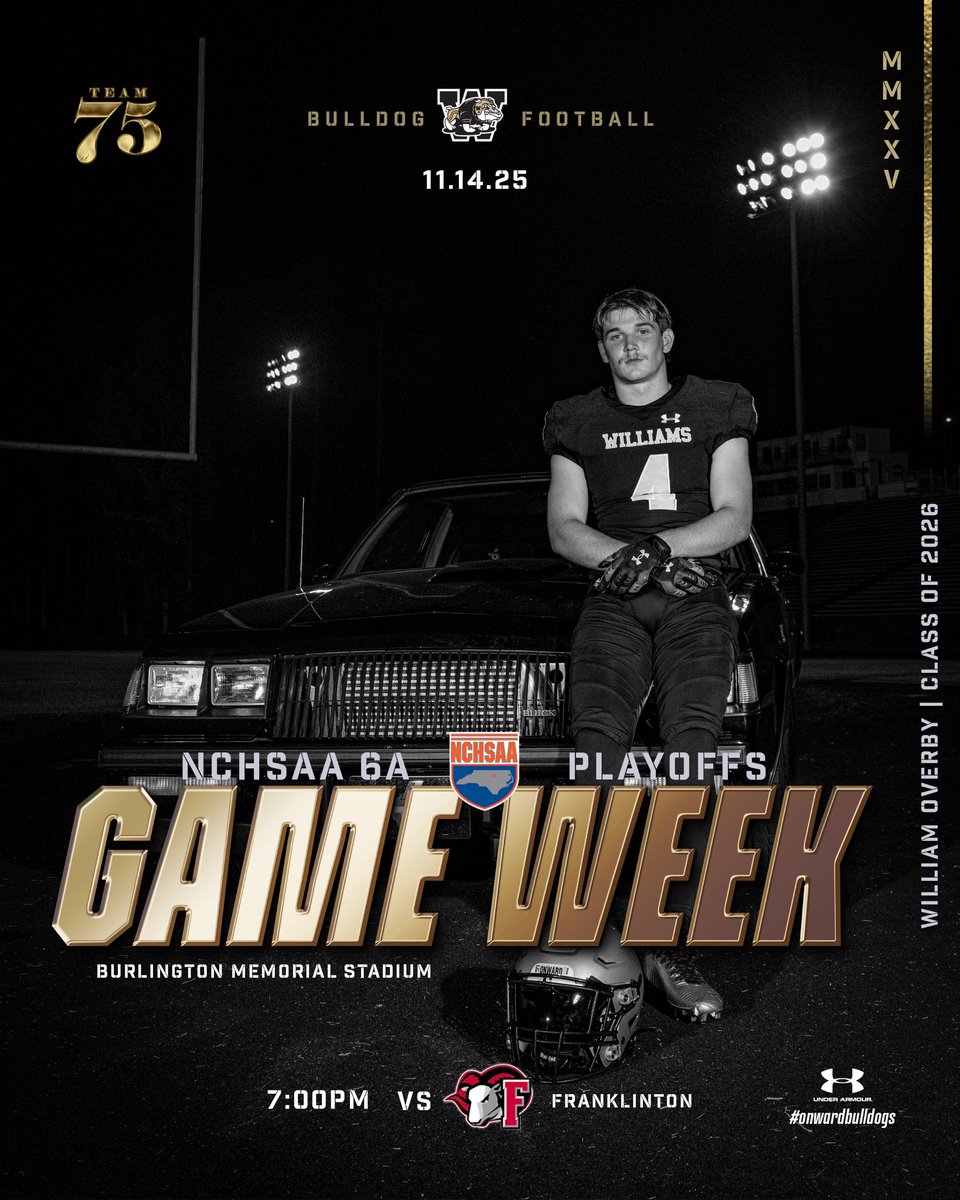 whsbulldogsfb's tweet photo. Round 2 of NCHSAA Playoffs in a big 6A matchup. See you in Memorial Stadium on Friday at 7:00pm!! https://t.co/dl4rDdphoq