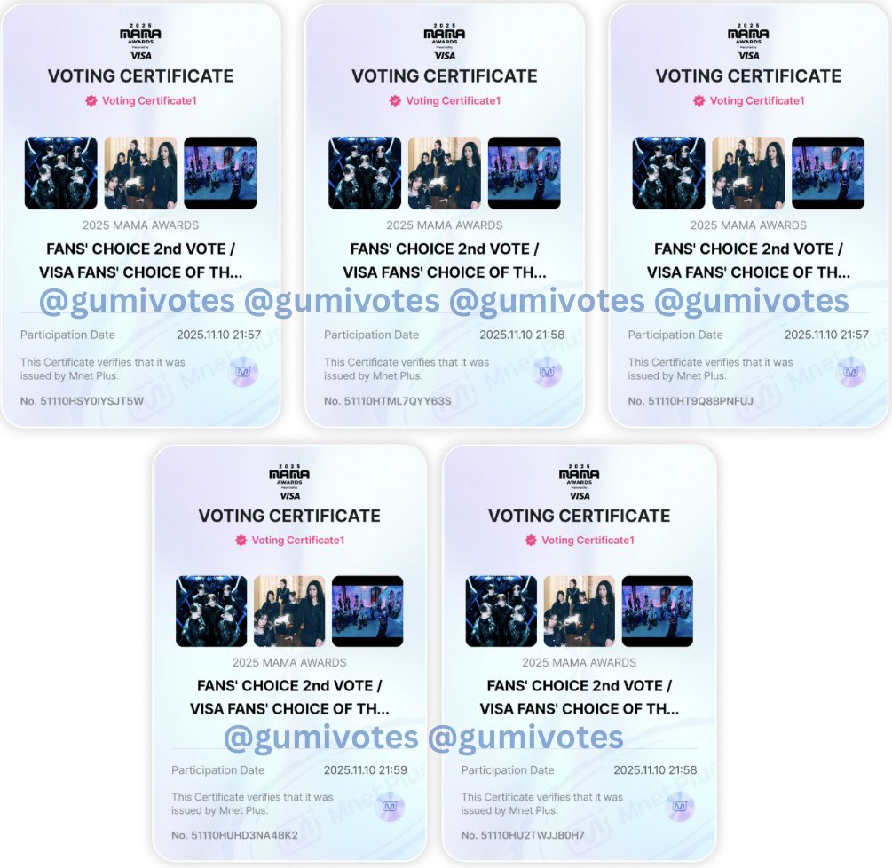 gumivotes's tweet photo. BONUS VOTES! 🗳️ 

5 votes for #TXT #ILLIT #SEVENTEEN
2 votes for #ZB1 #H2H #JIN
2 votes for #STRAYKIDS #AESPA #JHOPE https://t.co/CeqVzDbGjN
