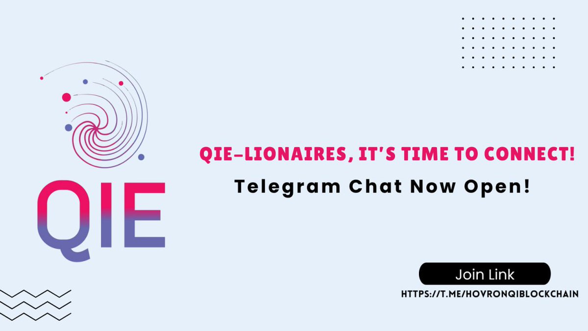 qieblockchain's tweet photo. 🦁 QIE-lionaires, it’s time to connect!

Our main Telegram chat is now open — come join the conversation, share insights, and be part of the growing QIE Blockchain community .💬

👉 Join here: [https://t.co/RBTcZe5GTx]

#QIE #Blockchain #CryptoCommunity #QIELionaires https://t.co/2H0iHCgWsW
