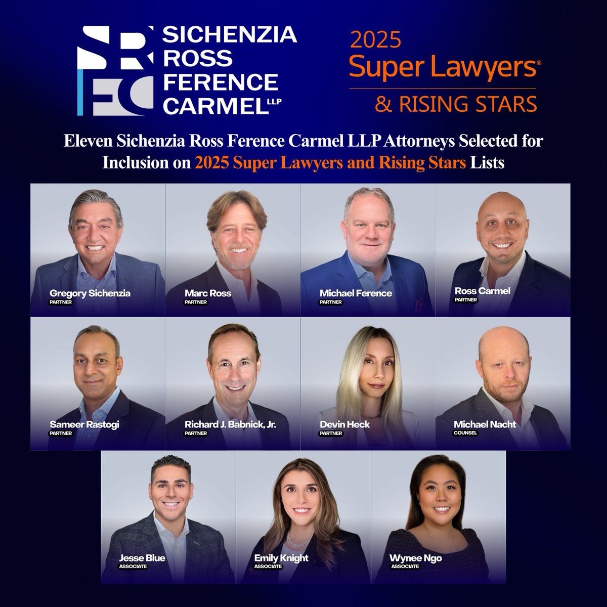 Sichenzia Ross Ference Carmel LLP today announced that eleven of its attorneys were recognized by <a href="/thomsonreuters/">Thomson Reuters</a> <a href="/SuperLawyers/">Super Lawyers</a> for 2025. Read the full release here: 

srfc.law/eleven-sichenz…