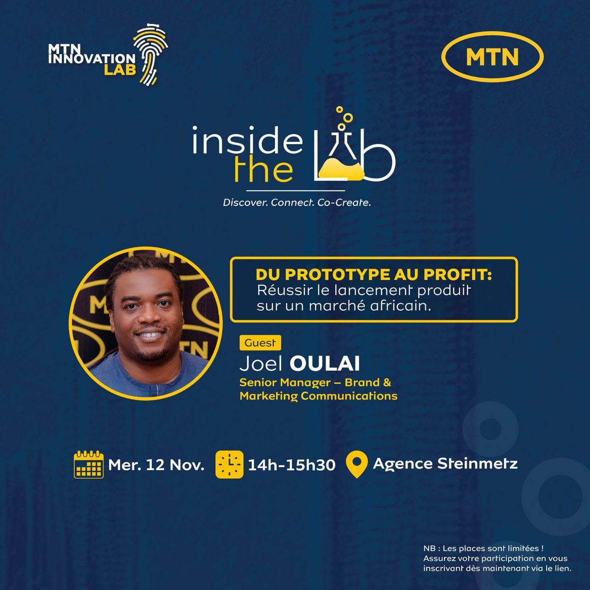 MTNBenin's tweet image. Rejoignez Inside the Lab avec Joël Oulai, Senior Manager – Brand &amp;amp; Marketing Comms @MTNBenin et découvrez comment lancer votre produit en Afrique 🚀

🗓️ 12 nov
🕐 14h–15h30
📍 Agence Steinmetz
🔗 bit.ly/innovation-lab…

#InsideTheLab #MTNInnovationLab #MTNBenin