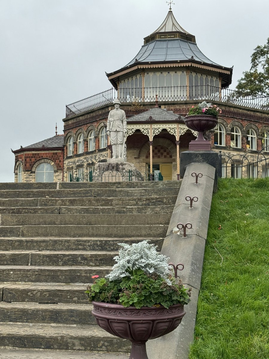 Our cast iron urns in Mesnes Park, Wigan are replicas of the delicate terracotta originals, recreated from fragments found in storage.  Currently looking good with a seasonal floral display!