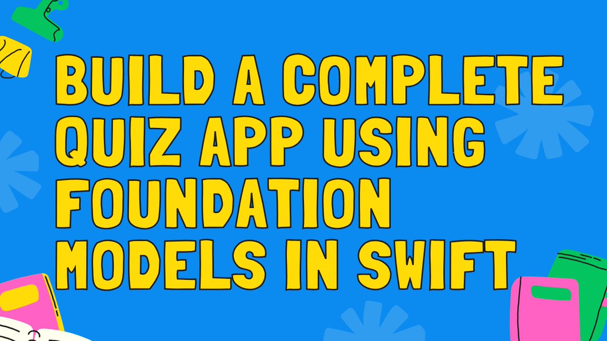 azamsharp's tweet image. Build a Complete Quiz App Using Foundation Models in Swift

youtu.be/5NYhDnXAvb4

#iosdev #swiftui