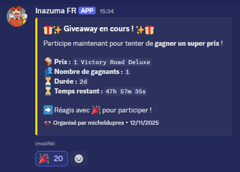 Nouveau giveaway dispo sur le discord Inazuma France --> discord.gg/UdBtH4g6WZ