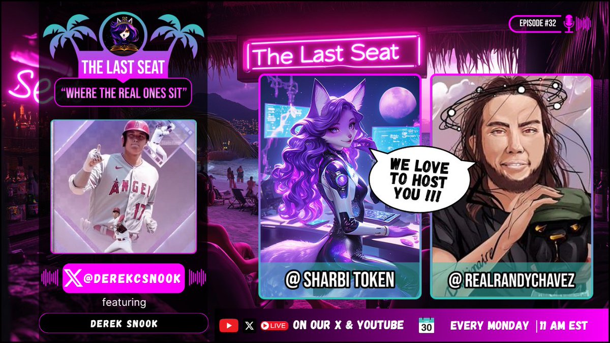 🔥 THE LAST SEAT #32 — TODAY 11 AM EST 🔥

We’re sitting down with <a href="/derekcsnook/">Derek Snook</a> ✨

🎤 Hosted by: <a href="/SharbiToken/">Sharbi</a>
💥 Co-hosts: <a href="/RealRandyChavez/">Randy Chavez ⭕</a> &amp; <a href="/alldldupcrypto/">Alldldupcrypto</a>

📅 Nov 10 | 11 AM EST
📍 LIVE on X &amp; YouTube
