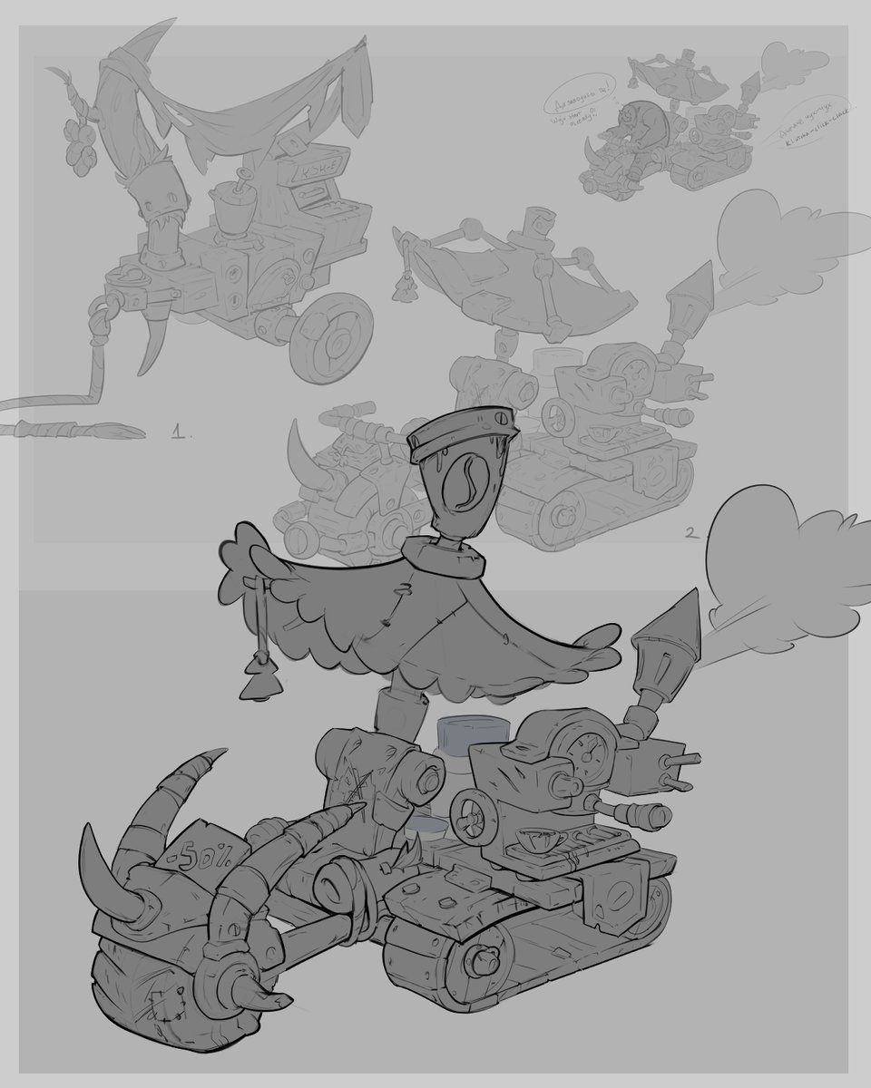 elvirameows's tweet image. Some progress on the fantasy character and prop design mentorship with @oy_fir 

This orc has always wanted to become a coffee seller. He might use water from the nearest puddle and the cups keep getting crushed but he is doing his best

#characterdesign #propdesign #orcdesign