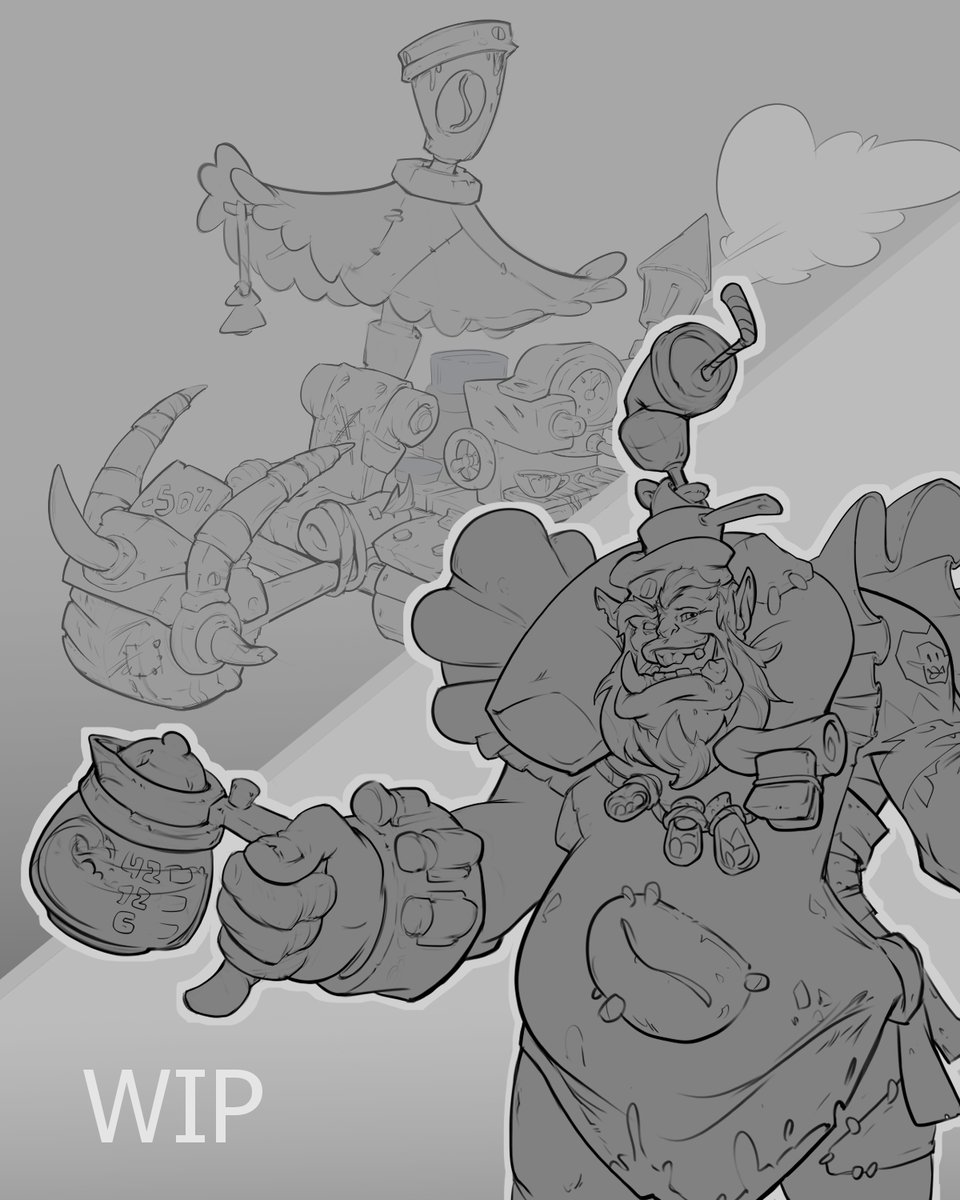 elvirameows's tweet image. Some progress on the fantasy character and prop design mentorship with @oy_fir 

This orc has always wanted to become a coffee seller. He might use water from the nearest puddle and the cups keep getting crushed but he is doing his best

#characterdesign #propdesign #orcdesign