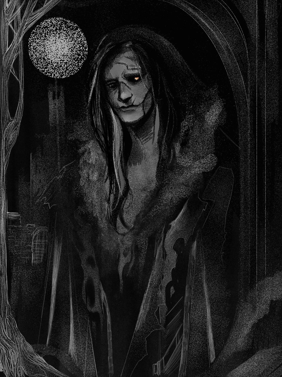 Was testing out procreates new brushes earlier this weekend. 

[ I’m begging you to watch the <a href="/FrankensteinGDT/">Frankenstein Film</a>  It’s so freaking good. ]