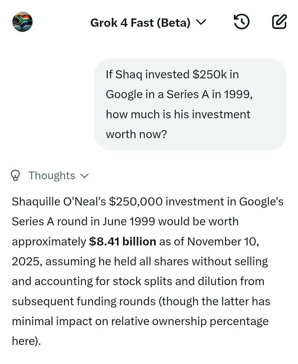 Thami_Cele's tweet photo. Just saying. Shaq not withdrawing any of that money...Einstein was right about compounding being the 8th wonder. https://t.co/uzWFvDLut6