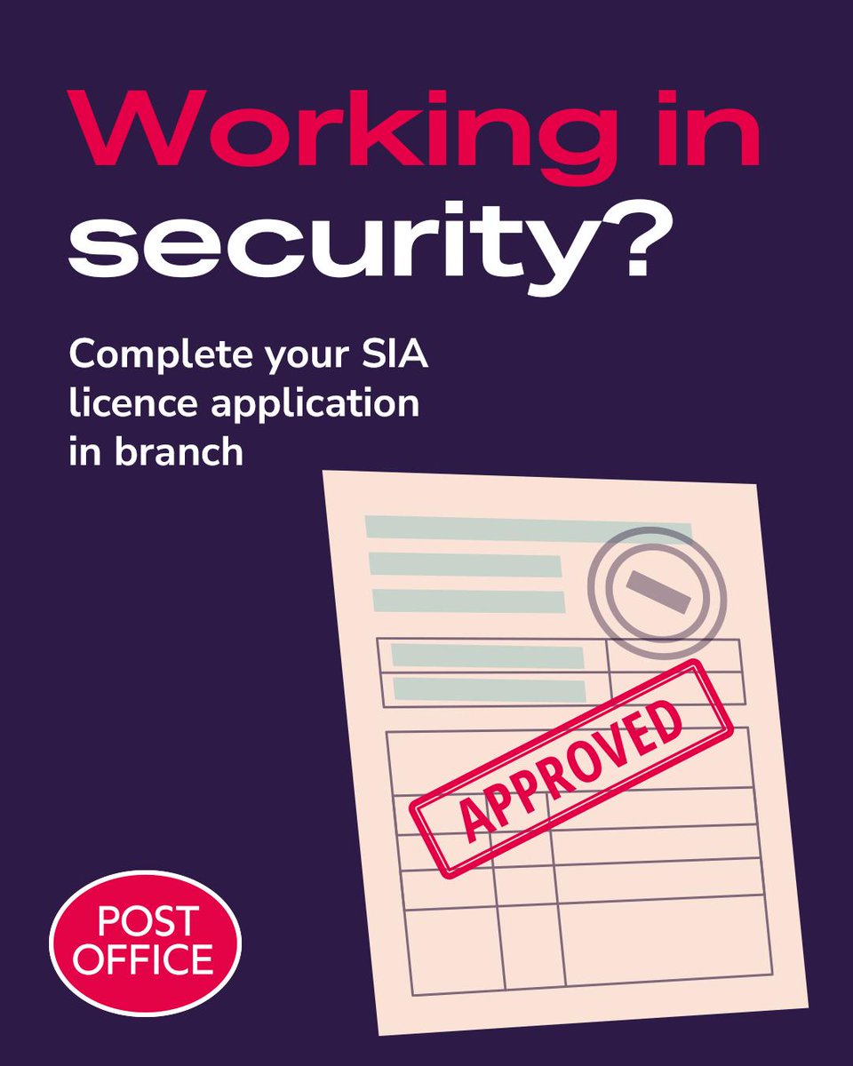 Working in security?

Complete your SIA licence application in branch.