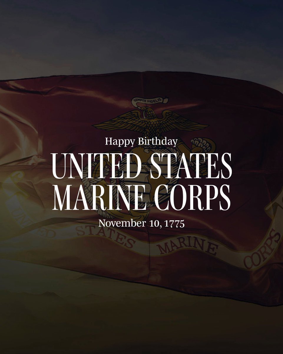 Happy 250th Birthday <a href="/USMC/">U.S. Marines</a>! Today and every day, we honor our marines who have dedicated their careers to defending our freedom and security.