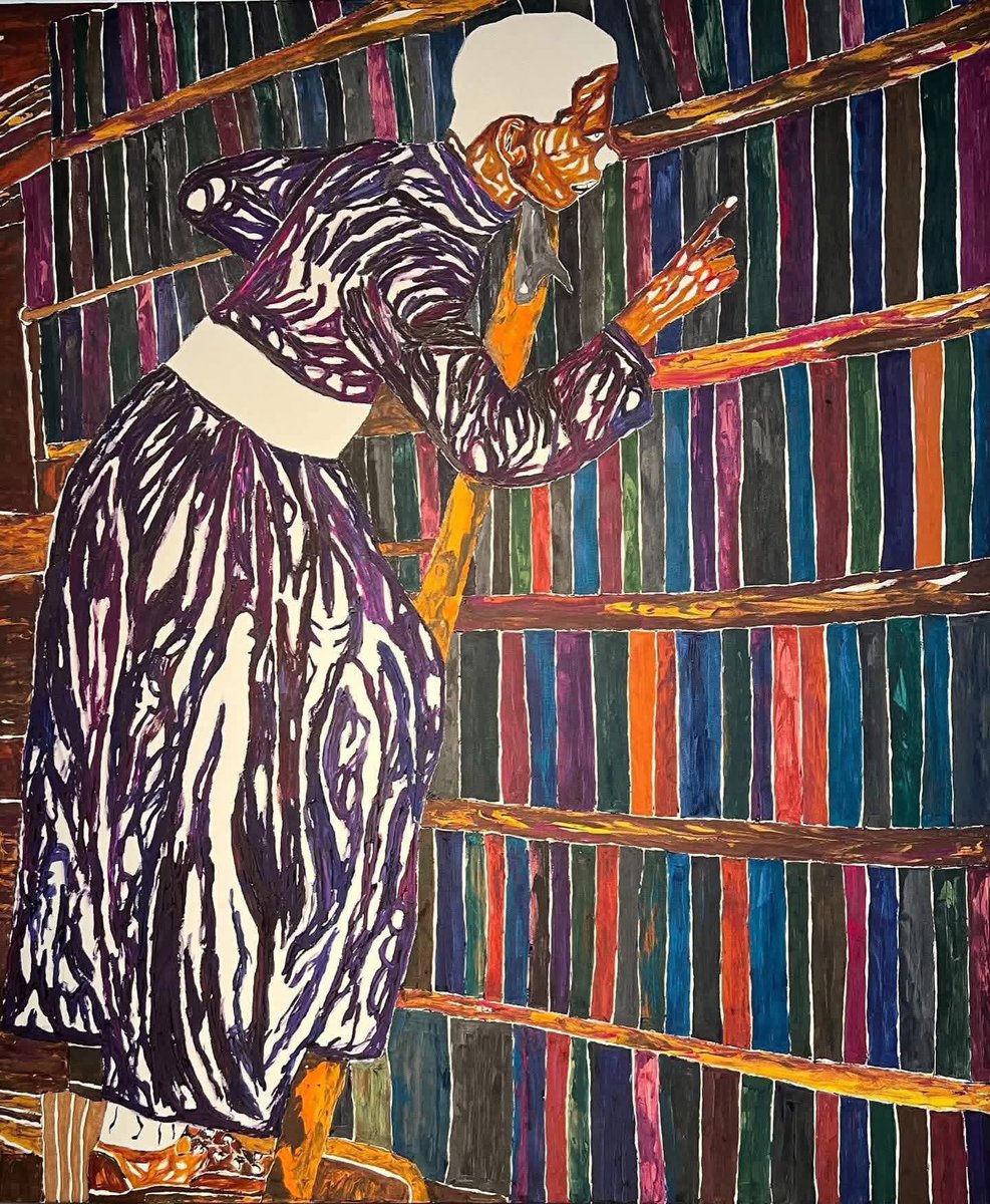 Chase Hall
(American artist, b. 1993)
"The Autodidact" 
2022
acrylic and coffee on cotton canvas