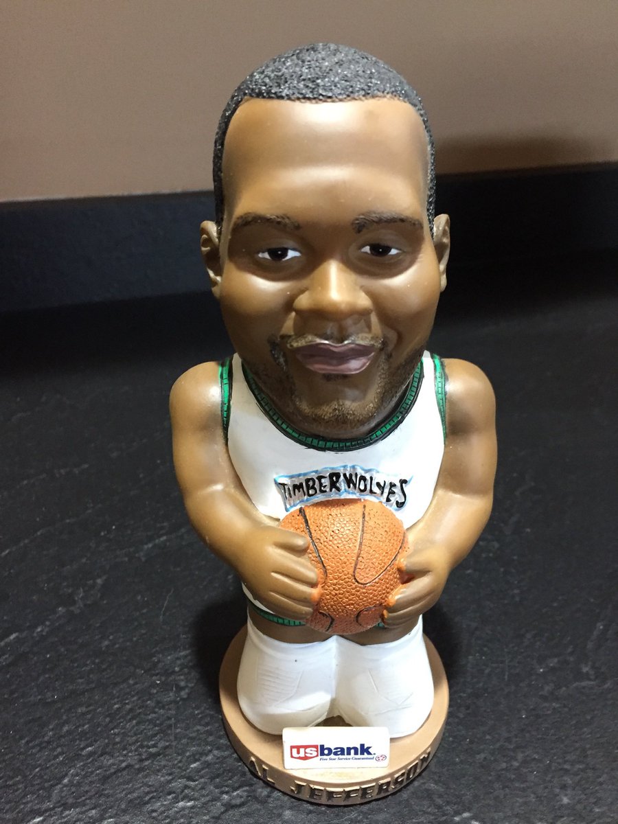 Today’s @timberwolves road game throwback item is the Al Jefferson piggy bank #FanFavs