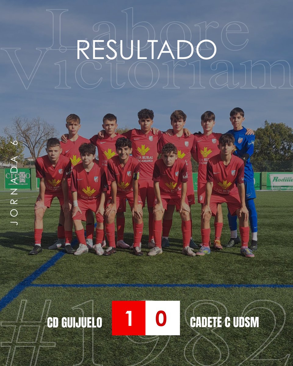 🔴⚪ #AcademiaUDSM 

Jornada 6 -

<a href="/CDGuijueloBase/">Cantera CD Guijuelo</a> 1-0 Cadete C UDSM  

#OrgulloUDSM | #LaboreVictoriam