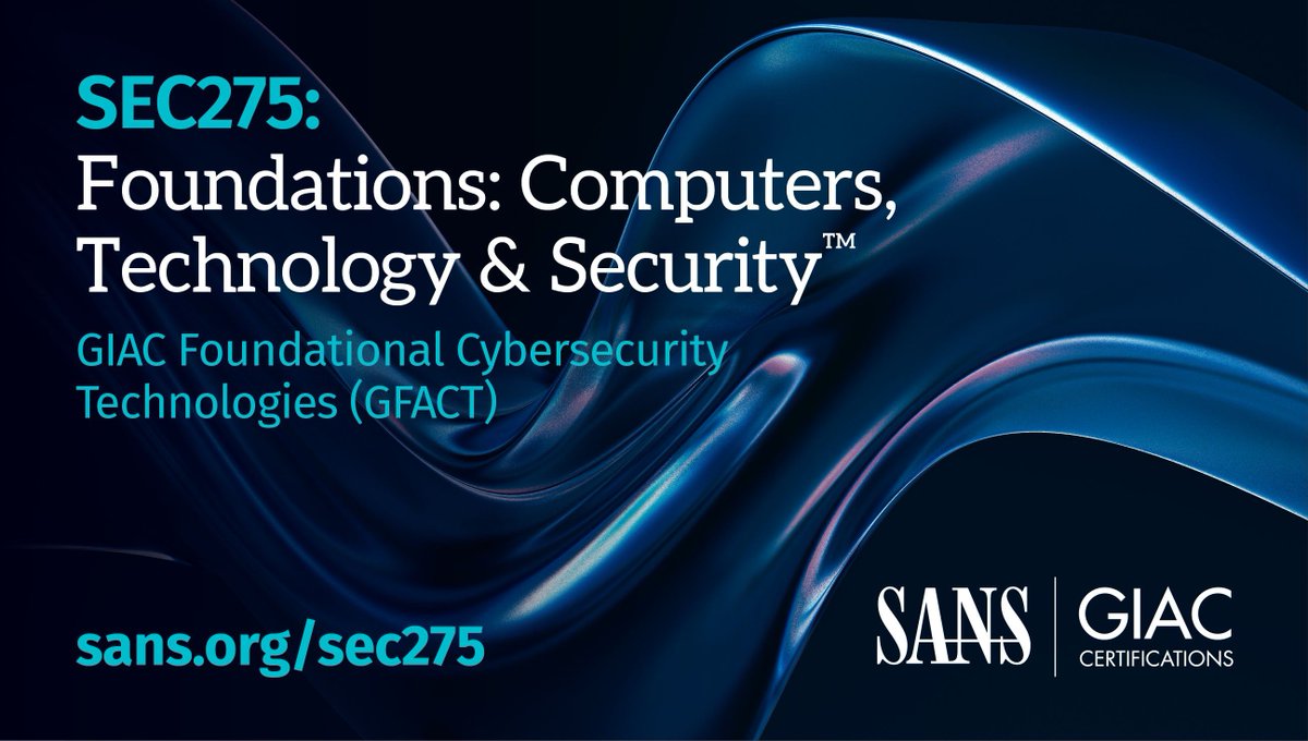 new_2_cyber's tweet image. 🛡️ New to cyber? Start strong with SEC275 Foundations – Computers, Technology, &amp;amp; Security. Learn how systems work, how data moves, and how to keep it secure. Try the FREE 1-hour preview today: sans-foundations.com/demo/sign-up?s… 

#Cybersecurity #New2Cyber #CyberBasics