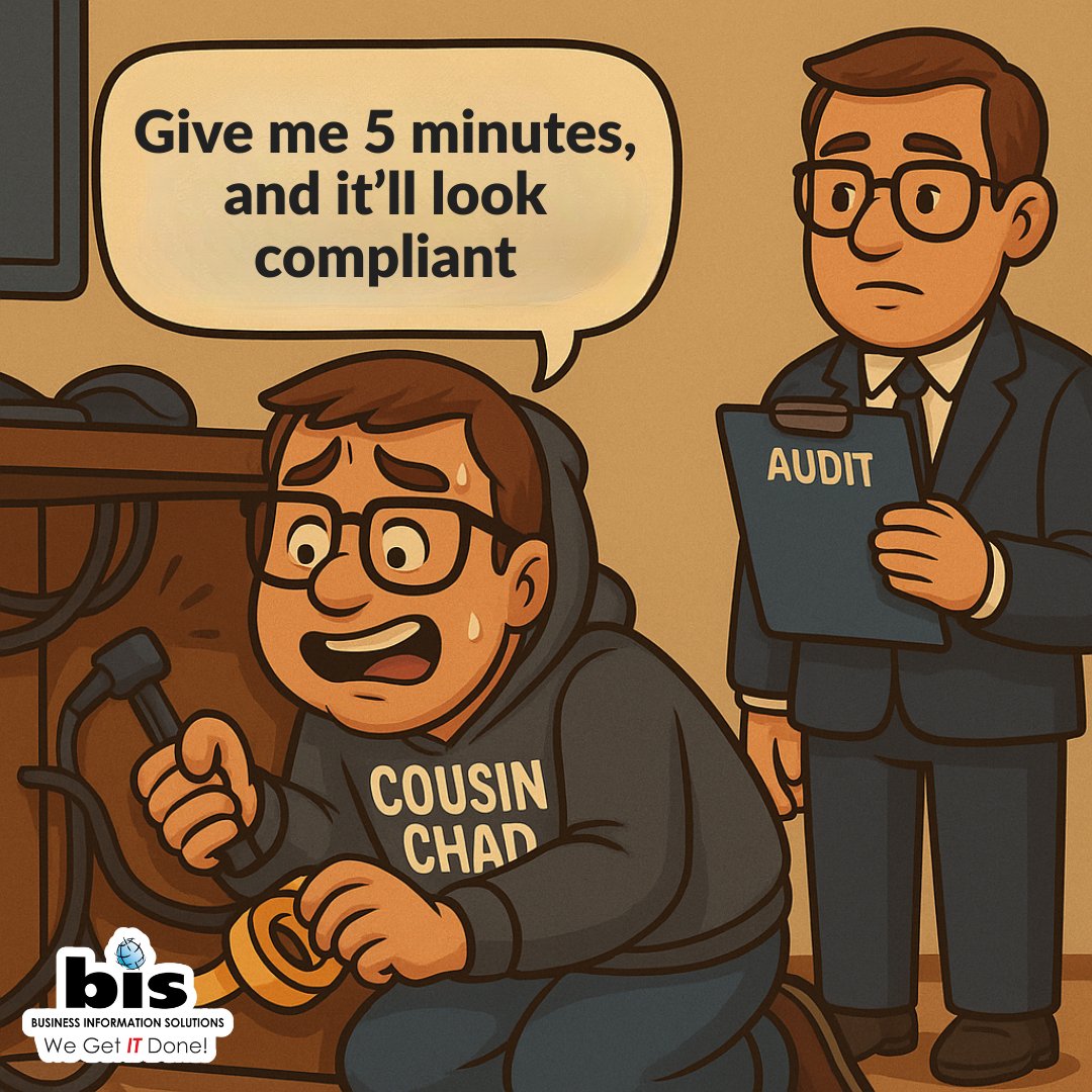 ASKBIS's tweet image. When your IT guy thinks compliance is just about looking compliant... 👀

Don’t wait for an audit to find out you’ve got a #CousinChad problem.

⬇️ Link to book your discovery meeting in comments below

#CousinChad #IGottaITGuy